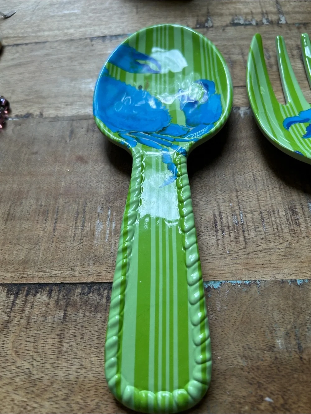 Tommy Bahama Light Green Ceramic Salad Servers